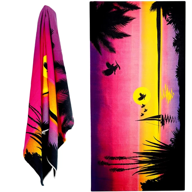 Sunrise Large Microfibre Beach Bath Towel Lightweight Sports Summer Travel Gym