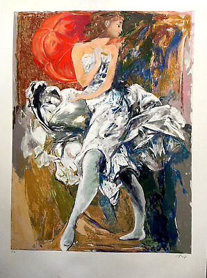 Ennio Calabria "La Bailarina" Serigrafía Materiales 70x100