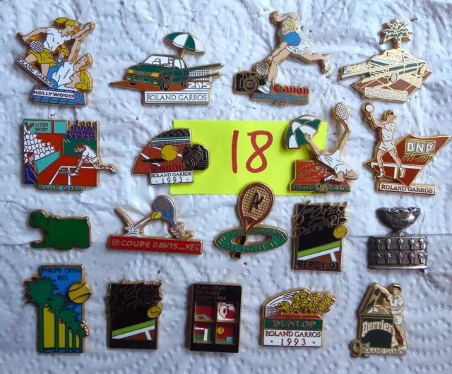 Lot de pin's tennis Arthus Bertrand , Roland Garros , Bercy , Cpe Davis etc -12-