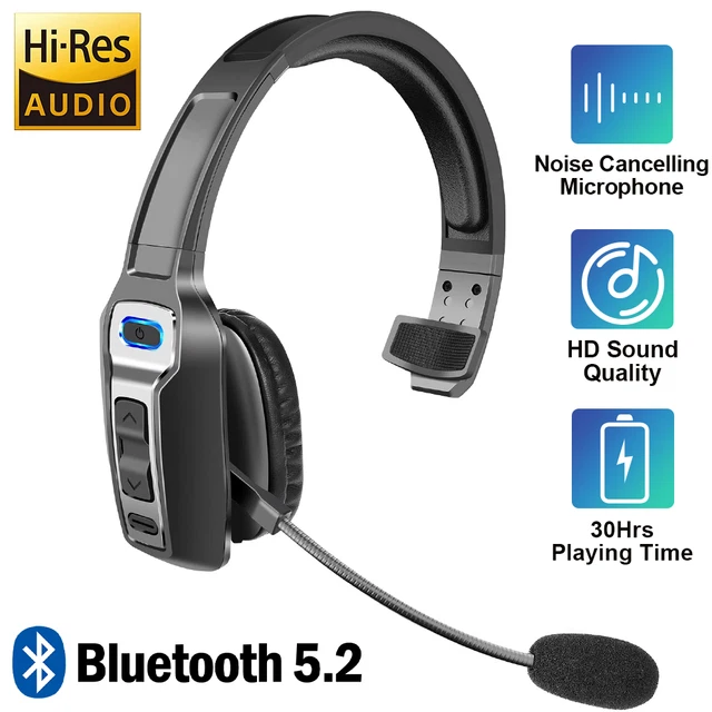 WIRELESS TRUCKER BLUETOOTH Headset With Noise Cancelling Mic For Phones
