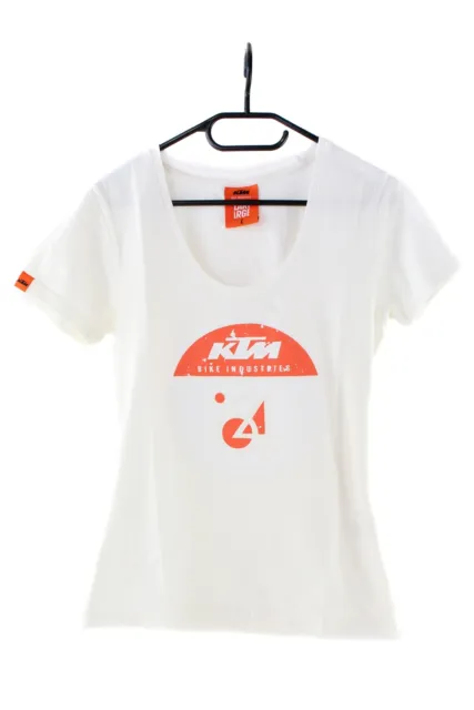 KTM Damen T-Shirt weiß, Logo-Print, Rundhals, figurbetont, XS, S, M, L, XL