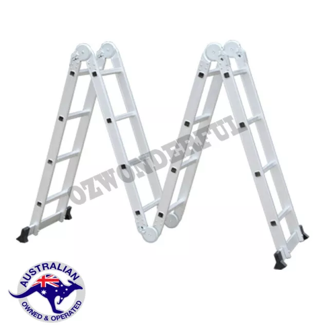 3.7 Aluminium Folding FOLDABLE Ladder Step Extension Multi Purpose