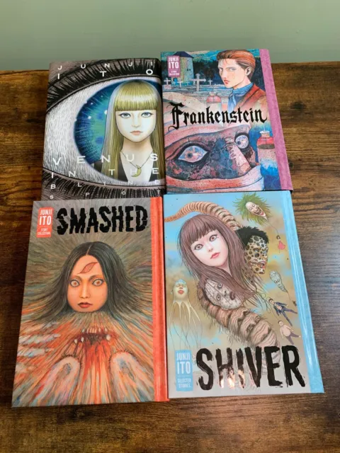 Junji Ito Manga 4 book Lot Shiver Smashed Frankenstein Venus In The Blind Spot