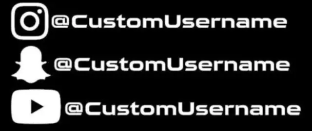 Custom Instagram Username Decal sticker | Social Media Decal | JDM | Euro Drift