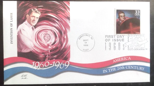 INVENTION OF THE LASER 1970s DECADE CTC 1999 FLEETWOOD CACHET FDC 1 95 INVENTION OF THE LASER 1970s DECADE CTC 1999 FLEETWOOD CACHET FDC 1 95