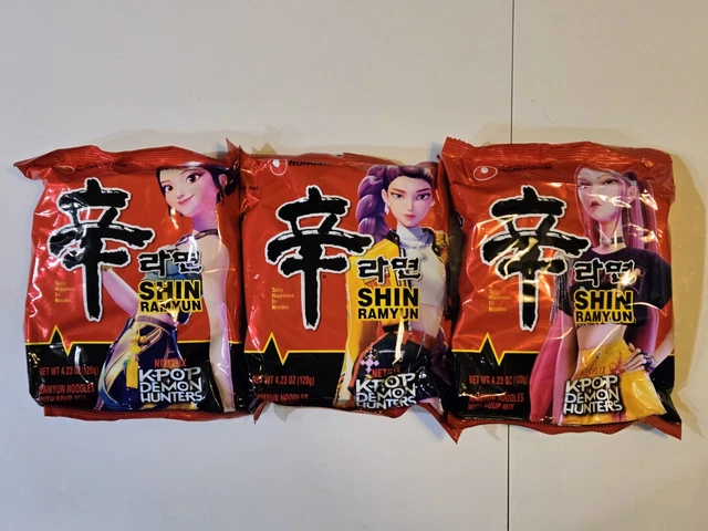 3PK KPOP DEMON Hunters SHIN Ramyun Ramen Huntrix Rumi Zoey Mira Spicy ...