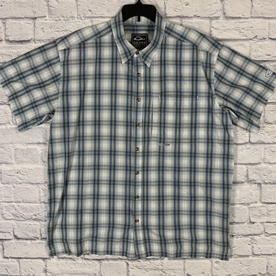 BLACKJACK XL SLIM Fit Blue Tan Gray Checkered Casual Shirt 2 