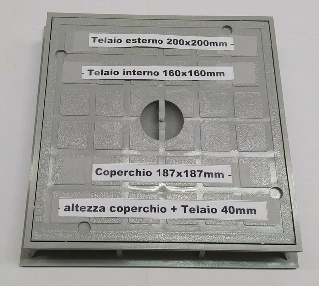 Chiusino Sigillo Porta Pavimento Zincato - 50x50x8 Cm, Carrabile, Per Pozzetti Di Ispezione - Foto 14