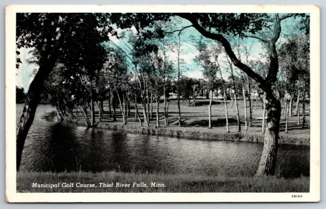 Thief River Falls Minnesota~Municipal Golf Course on Waterfront~1943 Blue Sky PC