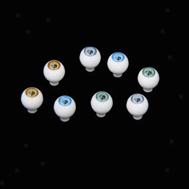 8mm Colorful Acrylic Round Doll Eyes - DIY Craft Accs for Kids (8pcs