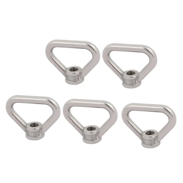 Filettatura M10 triangolo sagomato ad anello dado con anello sollevamento 5pz