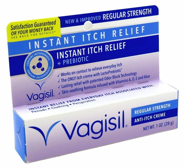Vagisil crema antipicazón fuerza regular calmante para la piel fórmula 1 oz paquete de 3