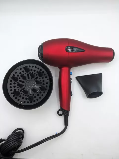 Tool Science Professional Hair Dryer Nano Silver Red Lightweight.  1875 Watt