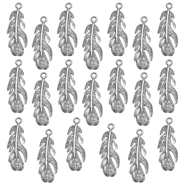 Charm-Anhänger 20 Stück Legierung Feder Anhänger Charms DIY Schmuck Herstellung