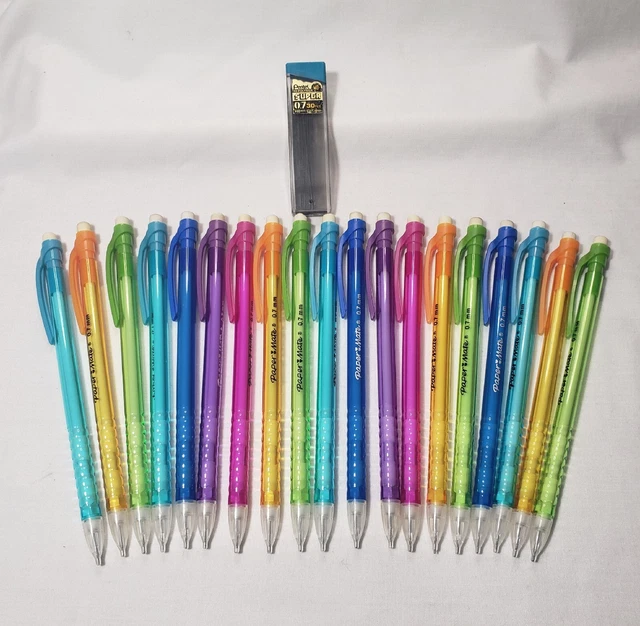 Paper Mate Mechanical Pencils 0.7mm Lot of 19 + Refills Various Colors