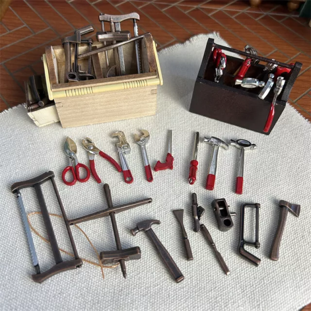 1SET Stück Maßstab 1:12 Puppenhaus Miniatur Werkzeugkasten Reparatur Zubehör