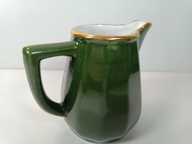 Apilco Small Milk Jug Creamer Gold Green