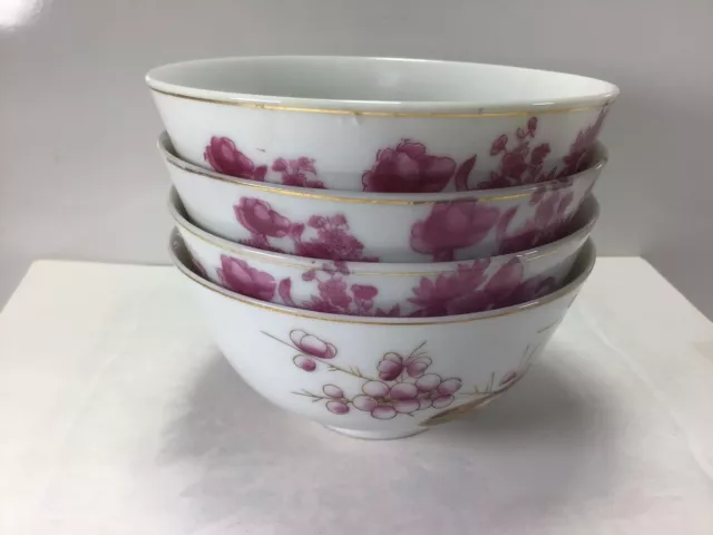 U41 Vintage Antique Chinese Circa Mid Century Beautiful Design Porcelain Bowl