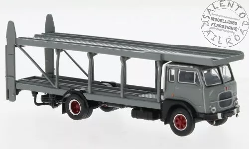 BREKINA 58486 camion bisarca trasporto auto Fiat 642 in livrea grigio - 1:87 H0