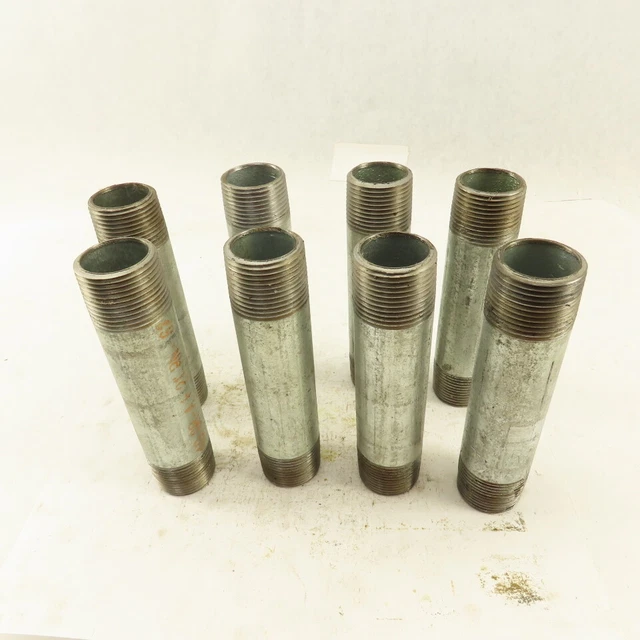 1" NPT x 5-1/2" Galvanized Iron Pipe Nipple Fitting Schedule 40 Lot of 8