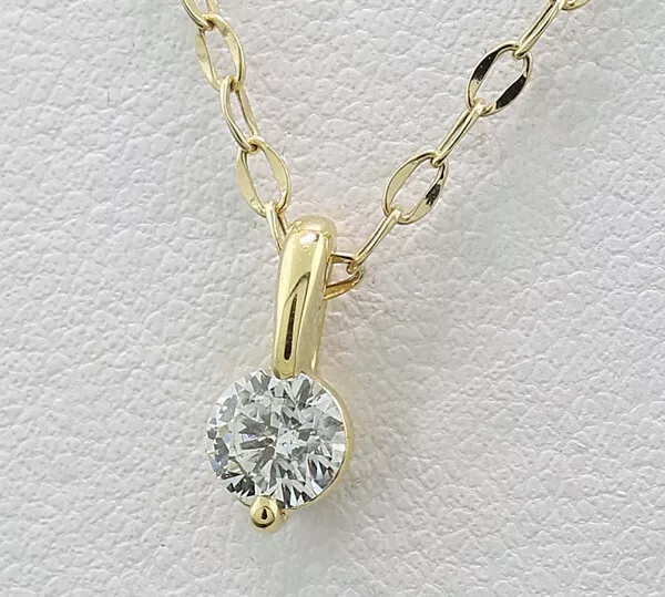 Solitaire Brillant Pendentif/Collier 750-Gelbgold Valeur Neuf