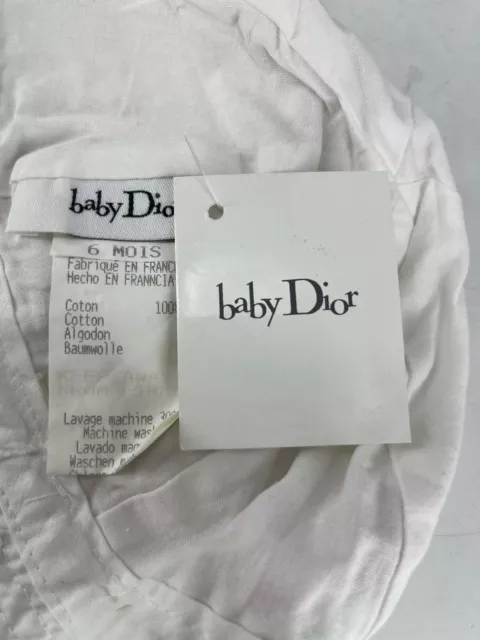 Baby Dior weiße Blumenmuster-Eimermütze 6-12 Monate TD131 GG 11 3