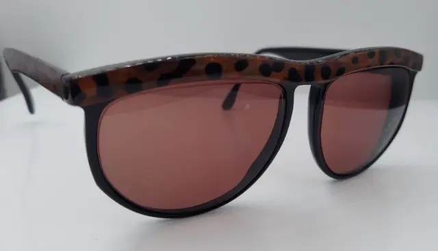 Vintage Safari 480S Black Brown Oval Oversized Sunglasses FRAMES ONLY
