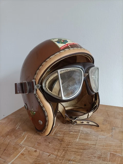 Casco vintage hotsell con occhiali