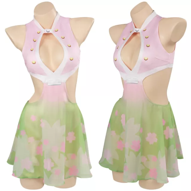Demon Slayer Kanroji Mitsuri Cosplay Swimsuit Halloween Carnival Party Suit