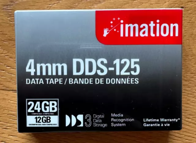 Imation DATA TAPE / Bande de données / DDS-125 / 4mm / 12-24GB / NEW