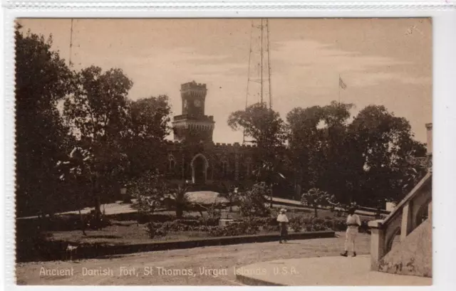 ANCIENT DANISH FORT, ST THOMAS: Virgin Islands USA postcard (C48038)