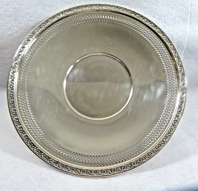 Antique  Silver Plate Reticulated Tray By Poole