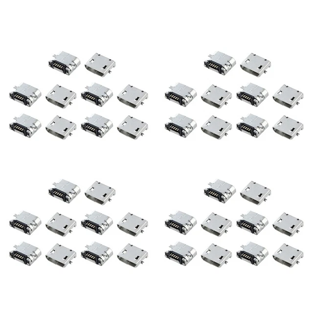 40 Unidades USB Tipo B Estándar Micro Puerto Conector De