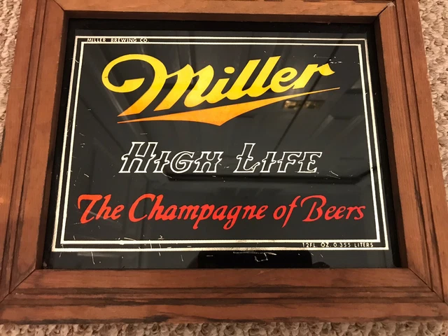 “AWESOME”  Vintage “Miller High Life The Champagne Of Beer”  12” x 10”  NICE !