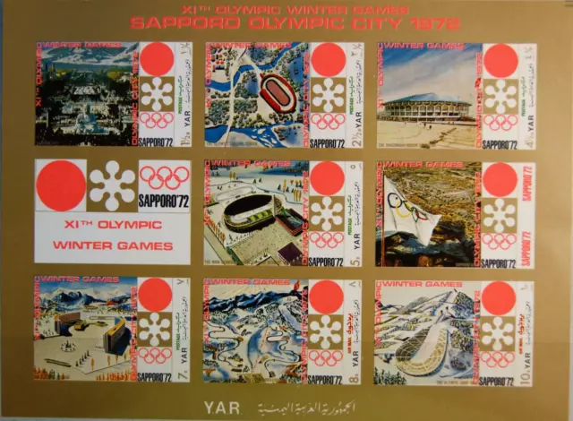 YAR NORTH YEMEN 1970 Klb 1258-64 Block 148 Olympics Olympia 1972 Sapporo MNH