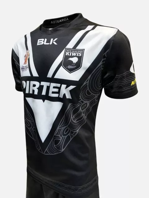 New Zealand Kiwis 2022 BLK Rugby League World Cup Home Jersey Sizes S-7XL! 2