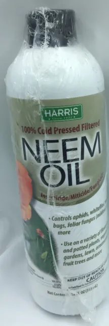 Aceite Harris Neem 100% prensado en frío filtrado para mascotas plantas, piel y cabello 12 oz. Nuevo