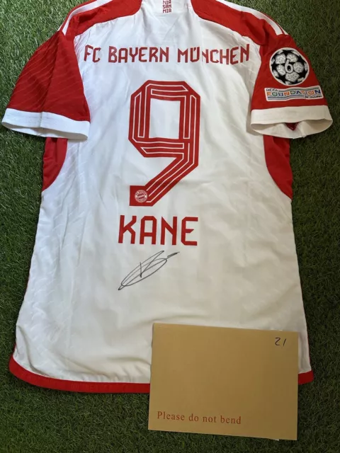 Hand Signed Harry Kane Bayern Munich Player Issue Version Home Shirt With COA