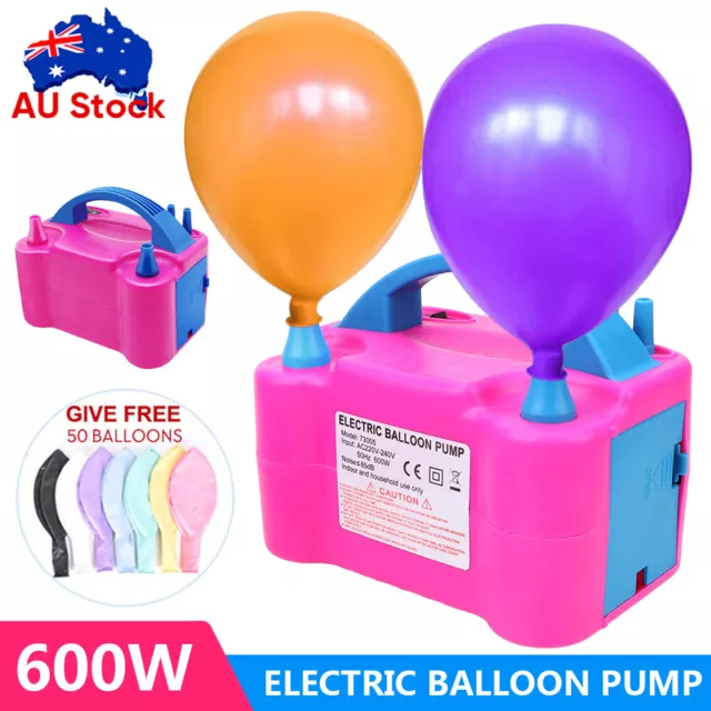 Electric Balloon Pump Ballon Inflator 600W Power 2 Nozzle Portable Latex Balloon