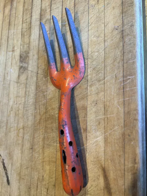 Vintage Orange Garden Hand Rake/Fork