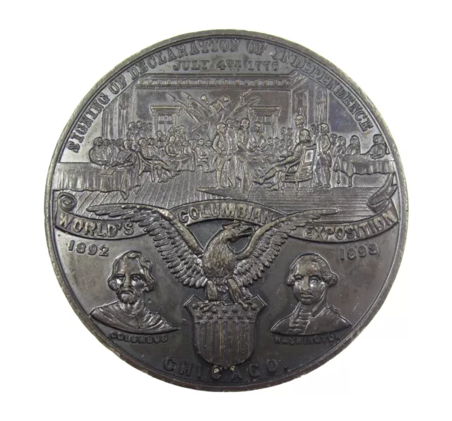 USA 1893 COLUMBIAN EXPOSITION LANDING OF COLUMBUS 58mm MEDAL