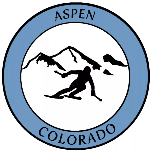 Aspen, Colorado - Extreme Sports Skier - Car Truck Window Bumper Sticker Decal 2