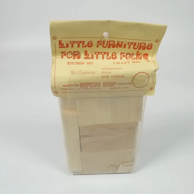 Doll House Furniture Kit Kitchen Set - Refrigerator-Stove-Sink Cabinet
