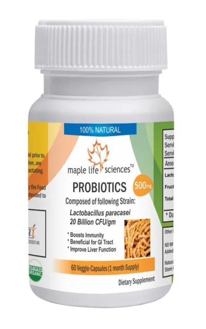 Probiotic blend of Lactobacillus paracasei 20 Billion CFU/GRAM Capsules 22