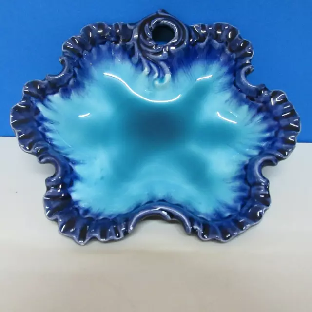 Graduating Blue Peacock Fluted Plate Dish Serving