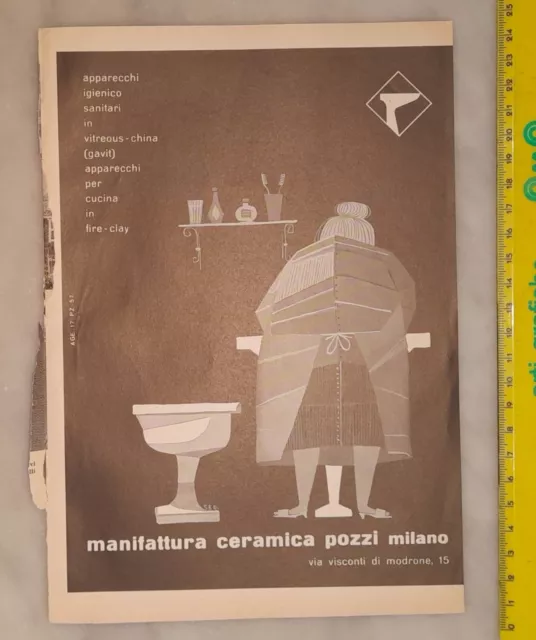 Pubblicità advertising  POZZI  CERAMICA  (anni Cinquanta)