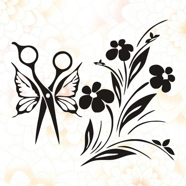 1 pieza pegatina de pared tijeras de mariposa tatuaje de pared pegamento fondo