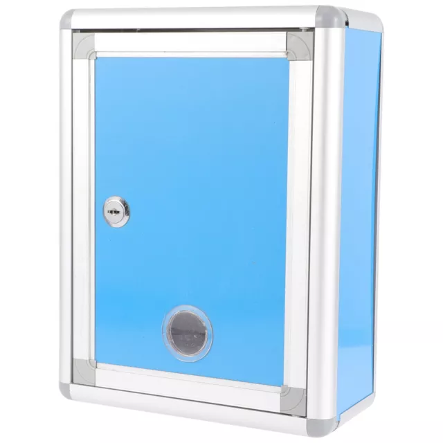 Metal Donation Box with Lock - Secure Voting & Charity Ballot Container-BY
