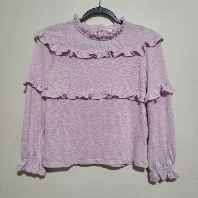 Crewcuts Girls Ruffle Long Sleeve Top Size 12 Purple