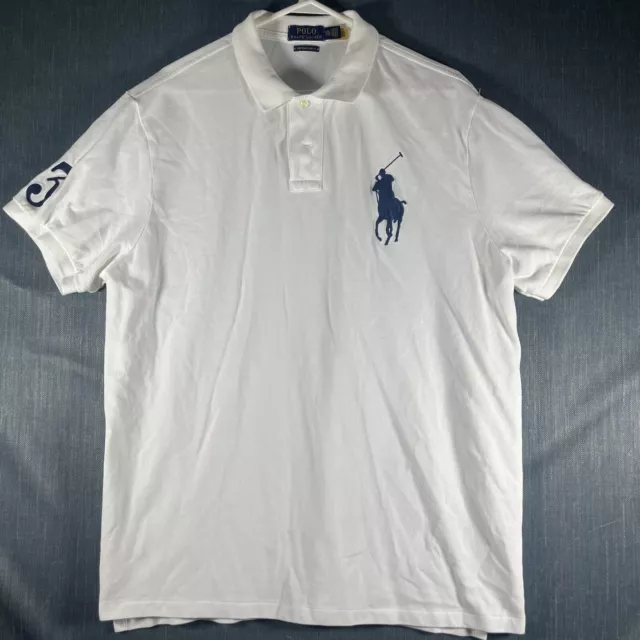 Polo Ralph Lauren Mens Polo Shirt Size XXL Big Pony White Logo Cotton S Sleeve